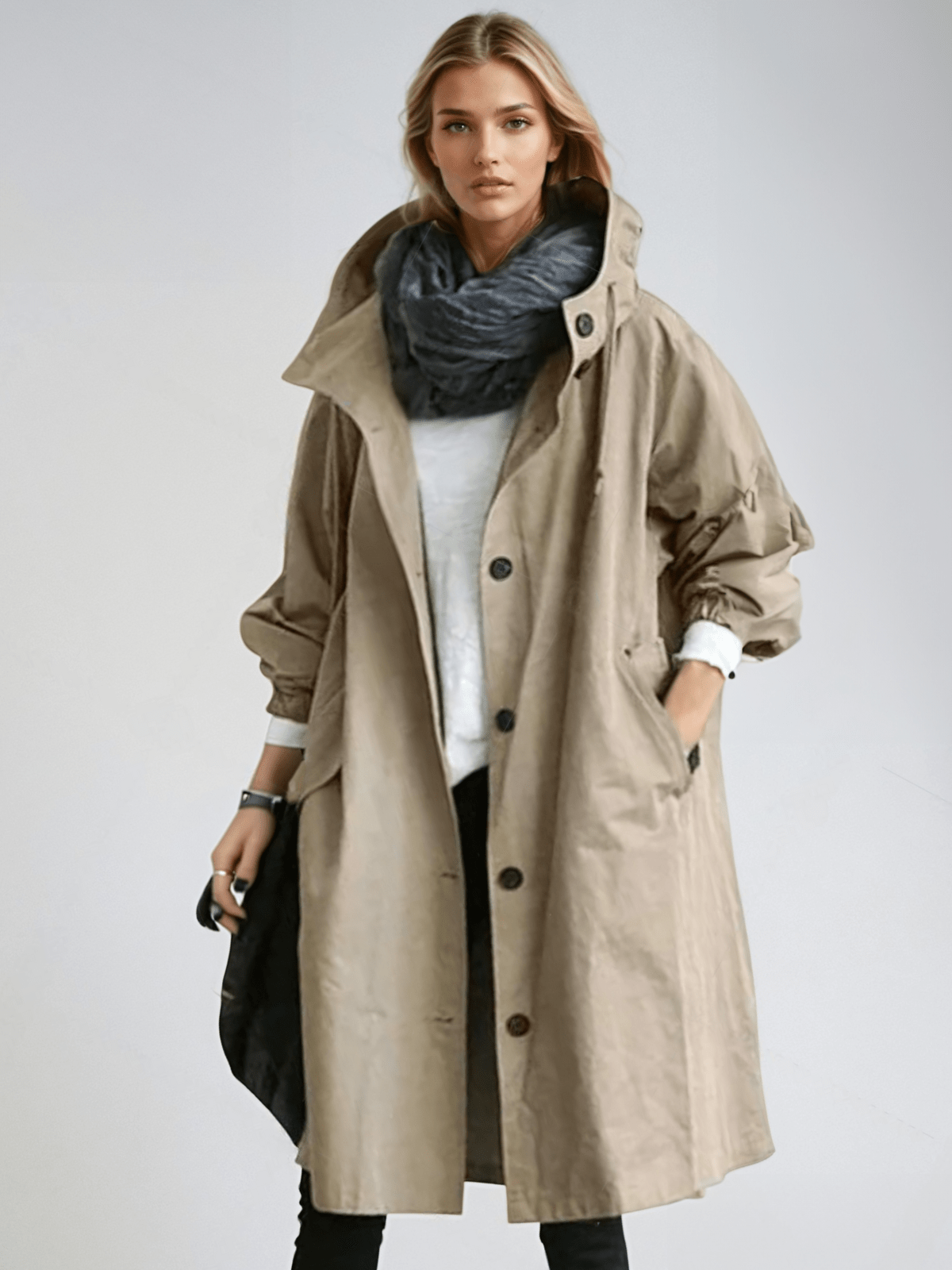 Luxe Women's Trench Coat with Water-Repellent Finish and Classic Silhouette 4