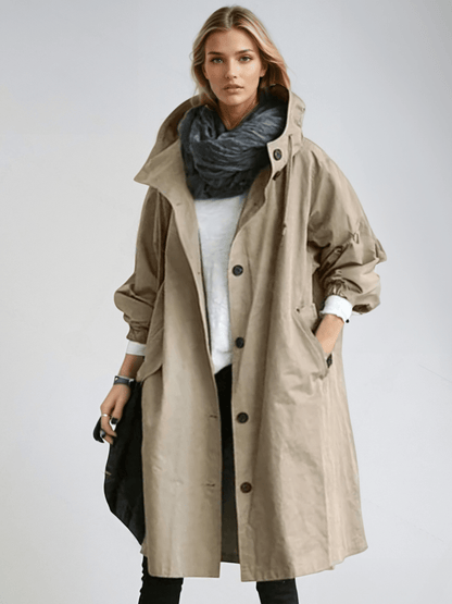 Luxe Women's Trench Coat with Water-Repellent Finish and Classic Silhouette 4
