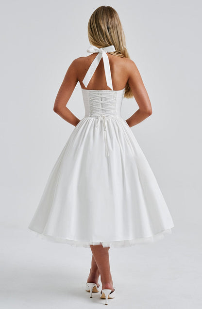 Lydia Women’s Cocktail Dress with Halter Neckline and Flattering Midi Length 7