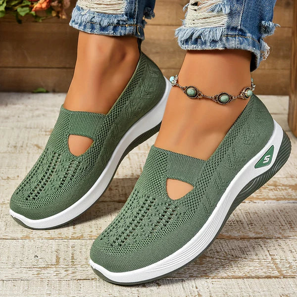 Lydia Women’s Slip-On Sneakers with Breathable Knit Upper 0
