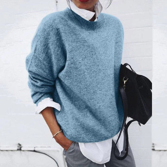 Madeline Women's Oversized Crew Neck Sweater | Soft Knit, Relaxed Fit 0