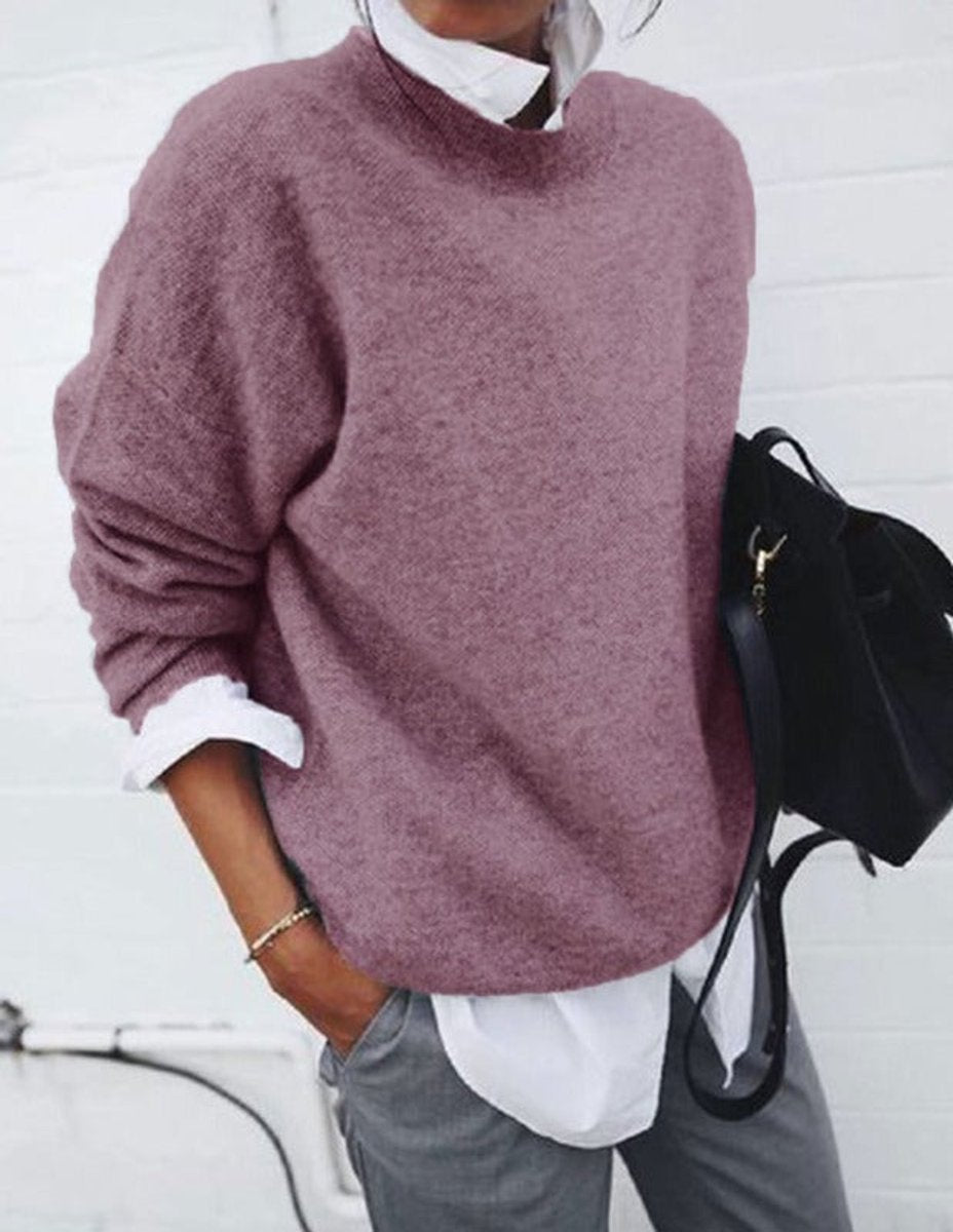 Madeline Women's Oversized Crew Neck Sweater | Soft Knit, Relaxed Fit 4