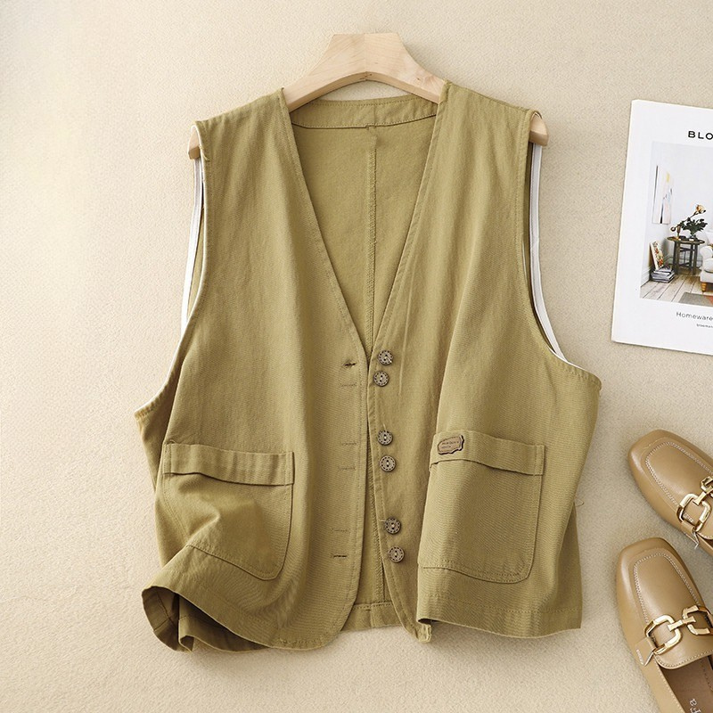 Margo Women’s Vest with Button Front and Functional Patch Pockets 2