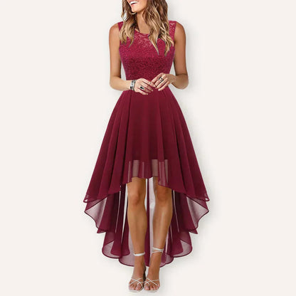Marie Women’s High-Low Dress with Elegant Hemline for Wedding Guests 2