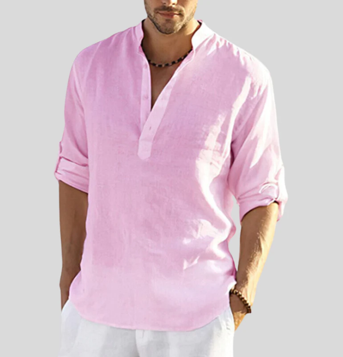 Maverick Men’s Shirt with Long Sleeves and Button Placket Design 7