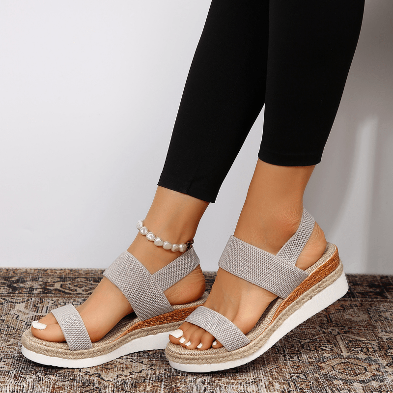 Melyora Women’s Platform Sandals with Elastic Wide Straps and Sporty Sole 8