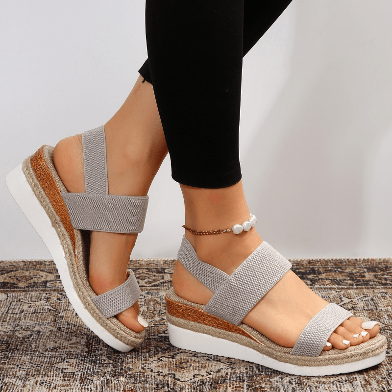 Melyora Women’s Platform Sandals with Elastic Wide Straps and Sporty Sole 9