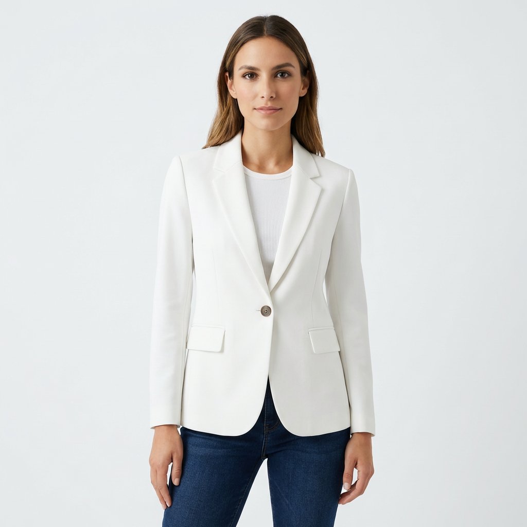 Mia Women's Blazer with One-Button Closure and Flap Pockets 0