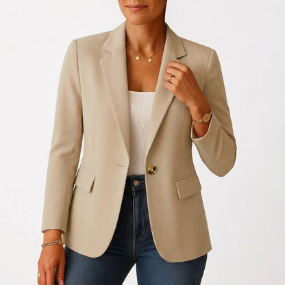 Mia Women's Blazer with One-Button Closure and Flap Pockets 2