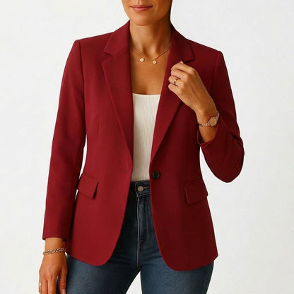 Mia Women's Blazer with One-Button Closure and Flap Pockets 5