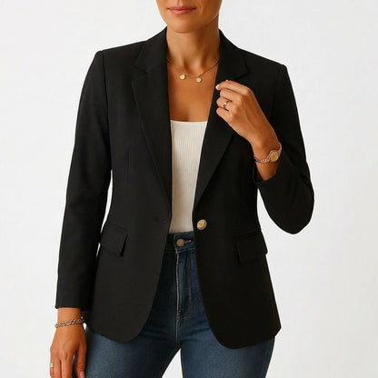 Mia Women's Blazer with One-Button Closure and Flap Pockets 7
