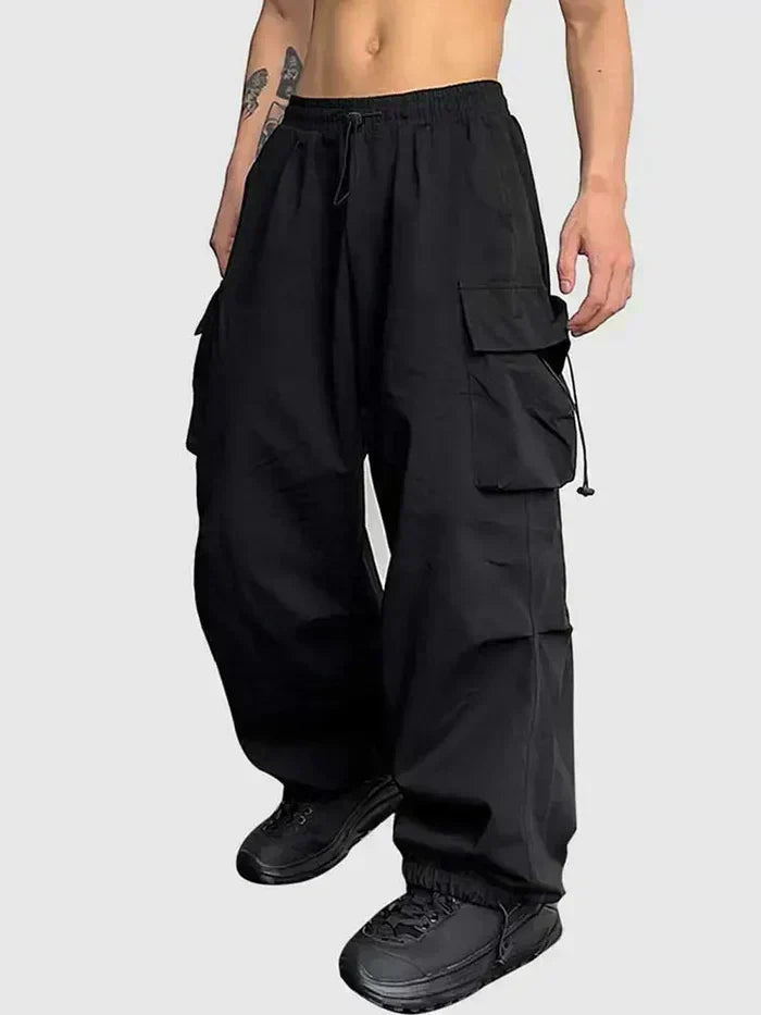 Milo Men's Cargo Trousers with Wide Cut and Elastic Waistband 0