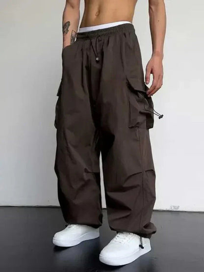 Milo Men's Cargo Trousers with Wide Cut and Elastic Waistband 1