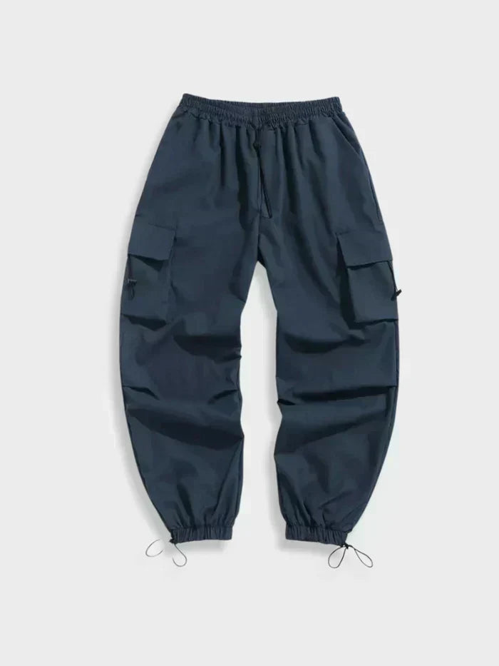 Milo Men's Cargo Trousers with Wide Cut and Elastic Waistband 2