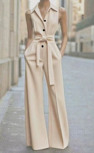 Mira Women’s Jumpsuit with Sleeveless Design and Wide-Leg Cut 1