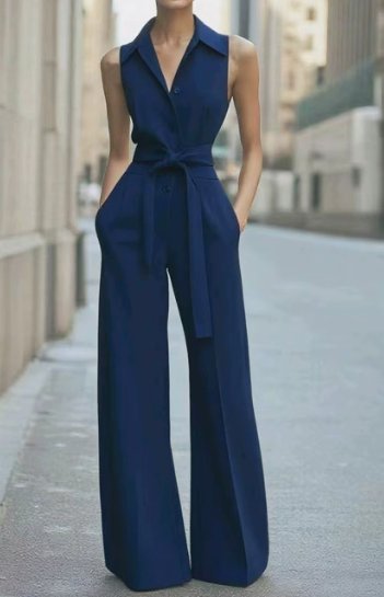 Mira Women’s Jumpsuit with Sleeveless Design and Wide-Leg Cut 2