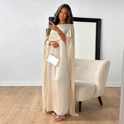 Mira Women’s Maxi Dress with Elegant Cape Detail for Formal Events 0