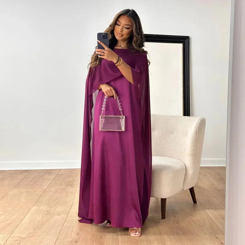 Mira Women’s Maxi Dress with Elegant Cape Detail for Formal Events 3