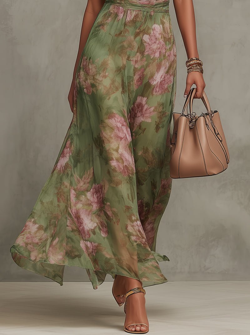 Mira Women’s Maxi Dress with Halterneck Design and Floral Print 3