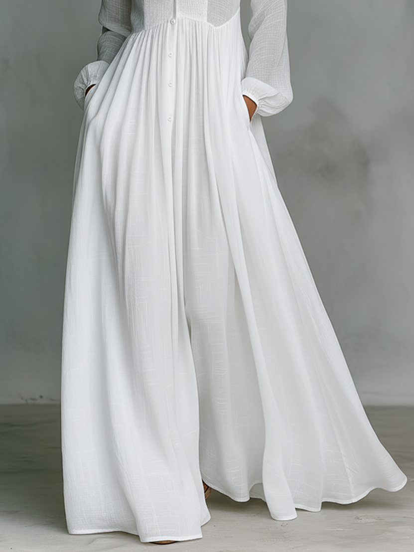 Mira Women’s Maxi Dress with Patchwork Design and Stand-up Collar 2