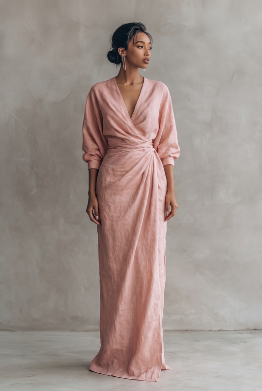 Mira Women’s Maxi Dress with V-Neck and Relaxed Fit for Summer Style 0