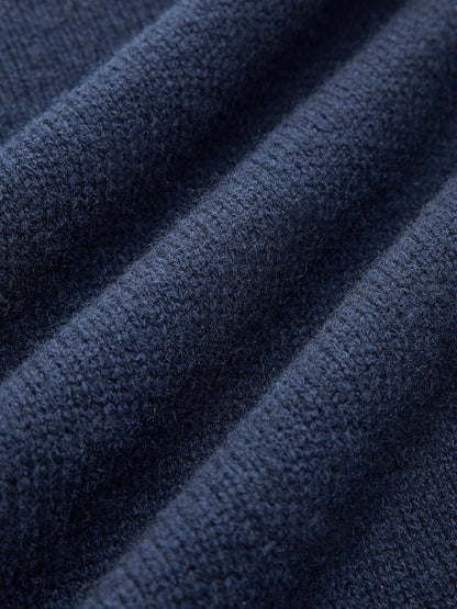 Mira Women's Sweater | Denim Collar Contrast, Gold-Tone Buttons 4