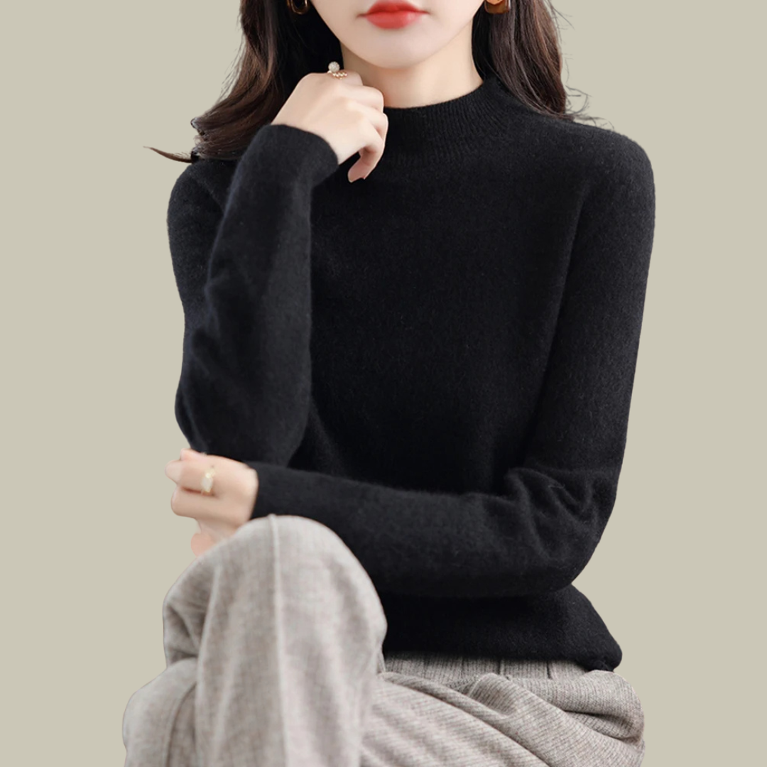 Mira Women’s Sweater with Black Turtleneck and Slim Fit Design 10