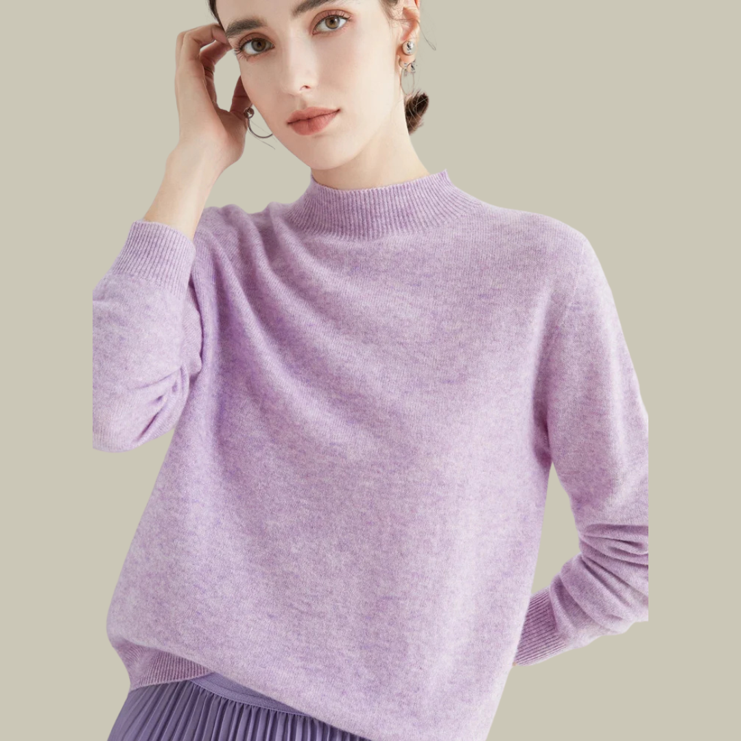 Mira Women’s Sweater with Black Turtleneck and Slim Fit Design 11