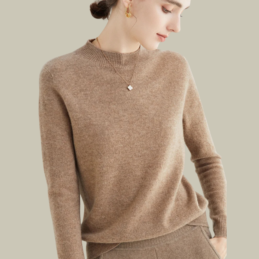 Mira Women’s Sweater with Black Turtleneck and Slim Fit Design 3