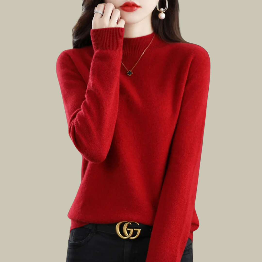 Mira Women’s Sweater with Black Turtleneck and Slim Fit Design 8