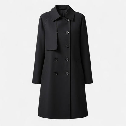 Mira Women's Trench Coat | Wool-Blend Mid-Length, Double-Breasted 0