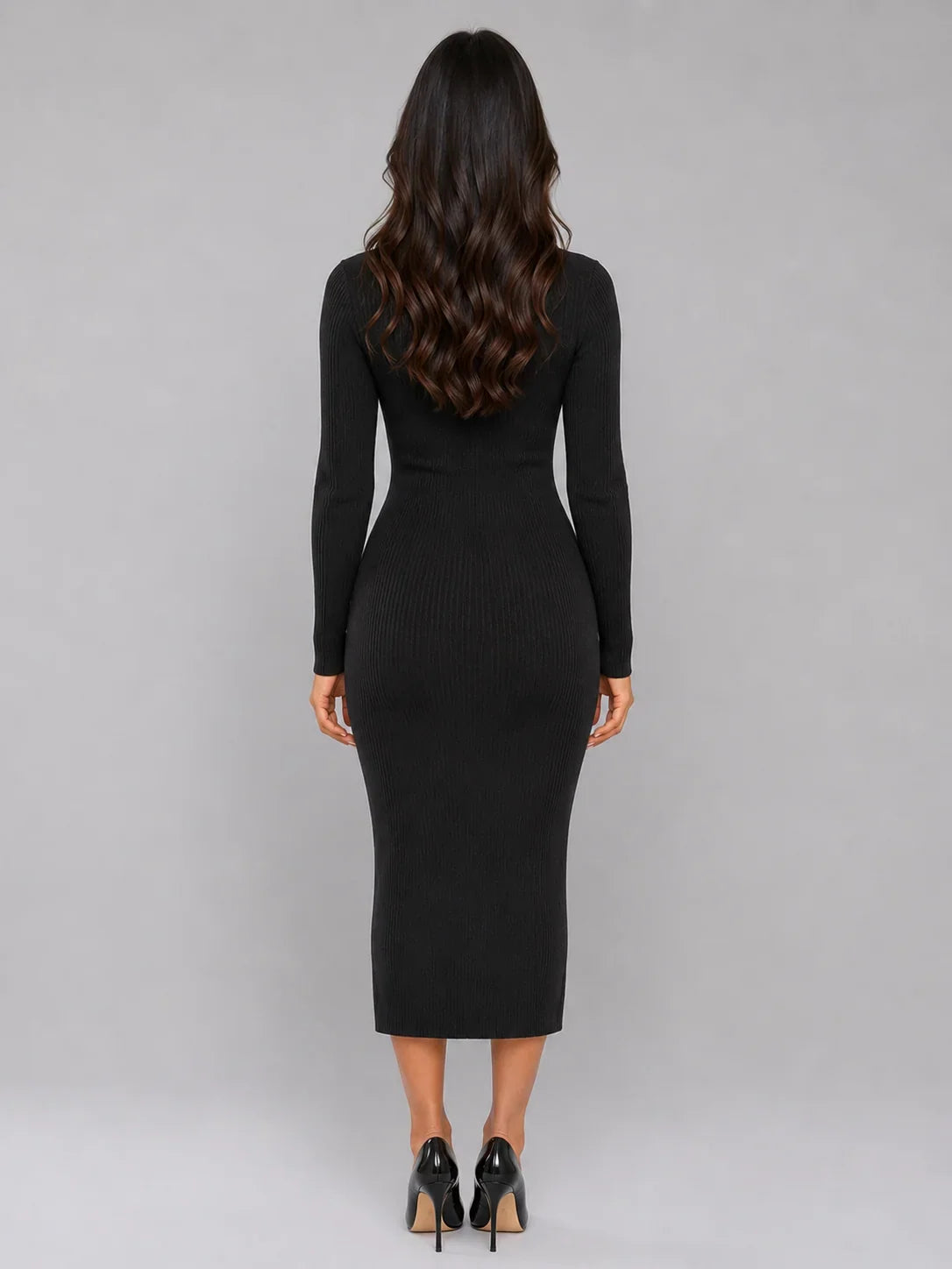 Montarello Women's Jumper Dress featuring a ribbed knit design and stylish button front, perfect for casual and chic outfits. 2