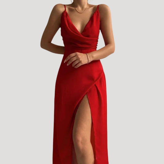 Nadia Women’s Maxi Dress with Elegant Slit Detail for Formal Events 0