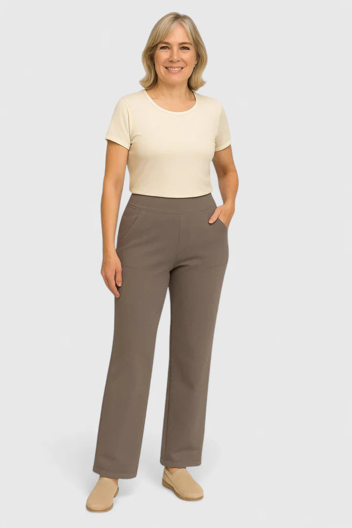 Nadine Women’s Wide Leg Pants with Stretch Waistband and Flowing Silhouette 1