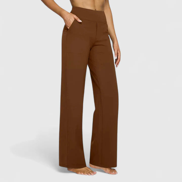 Nadine Women’s Wide Leg Pants with Stretch Waistband and Flowing Silhouette 10