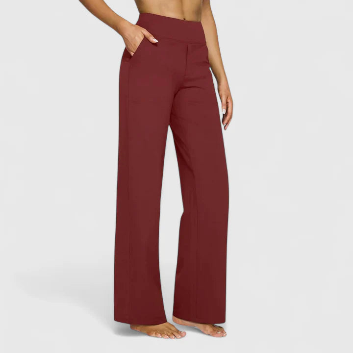 Nadine Women’s Wide Leg Pants with Stretch Waistband and Flowing Silhouette 12