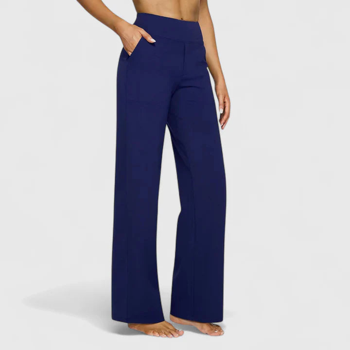 Nadine Women’s Wide Leg Pants with Stretch Waistband and Flowing Silhouette 13