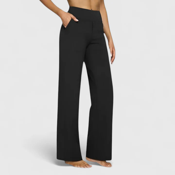 Nadine Women’s Wide Leg Pants with Stretch Waistband and Flowing Silhouette 8