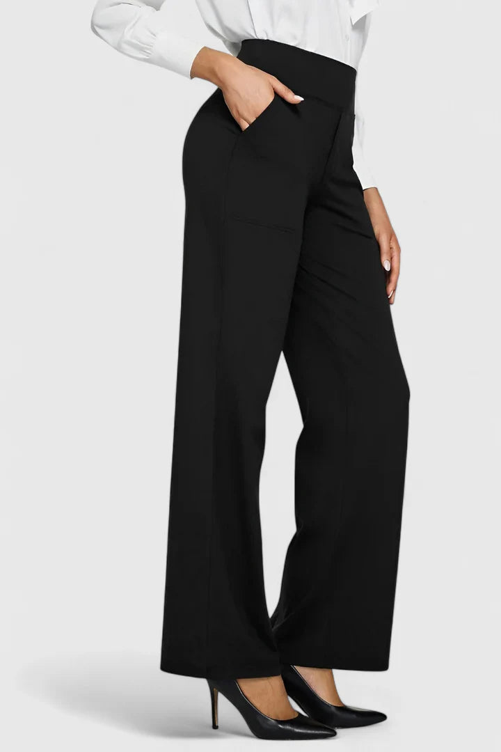 Nadine Women’s Wide Leg Pants with Stretch Waistband and Flowing Silhouette 9