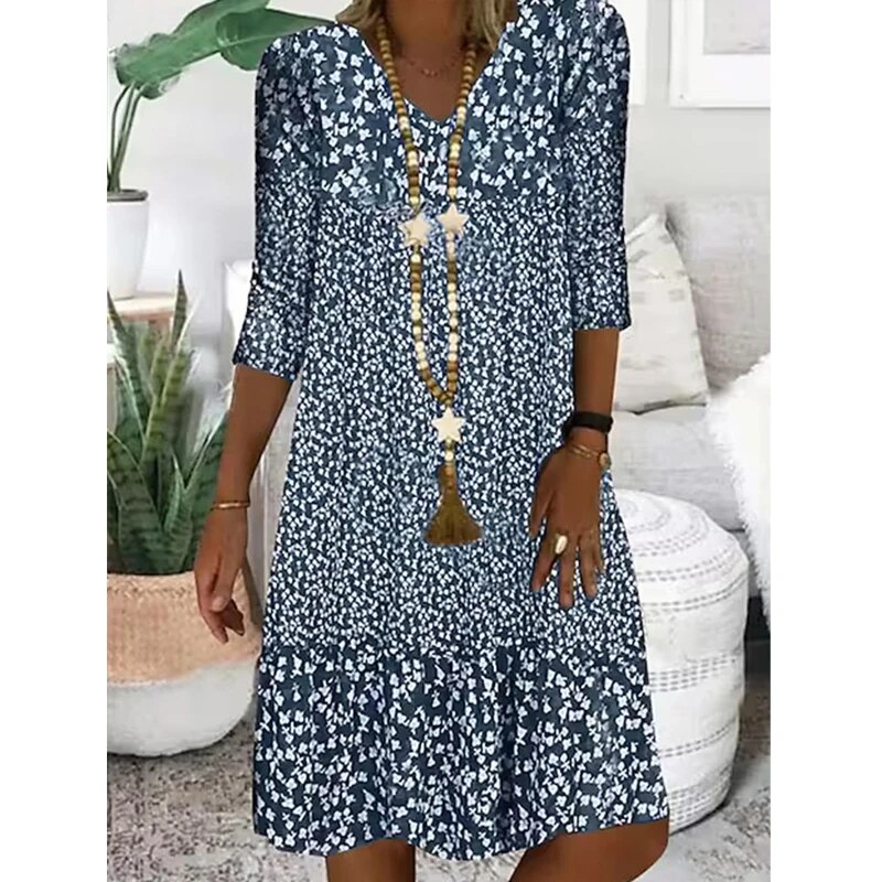 Nara Women’s Dress with Floral Pattern and Ruffle Details for Summer Outings 3