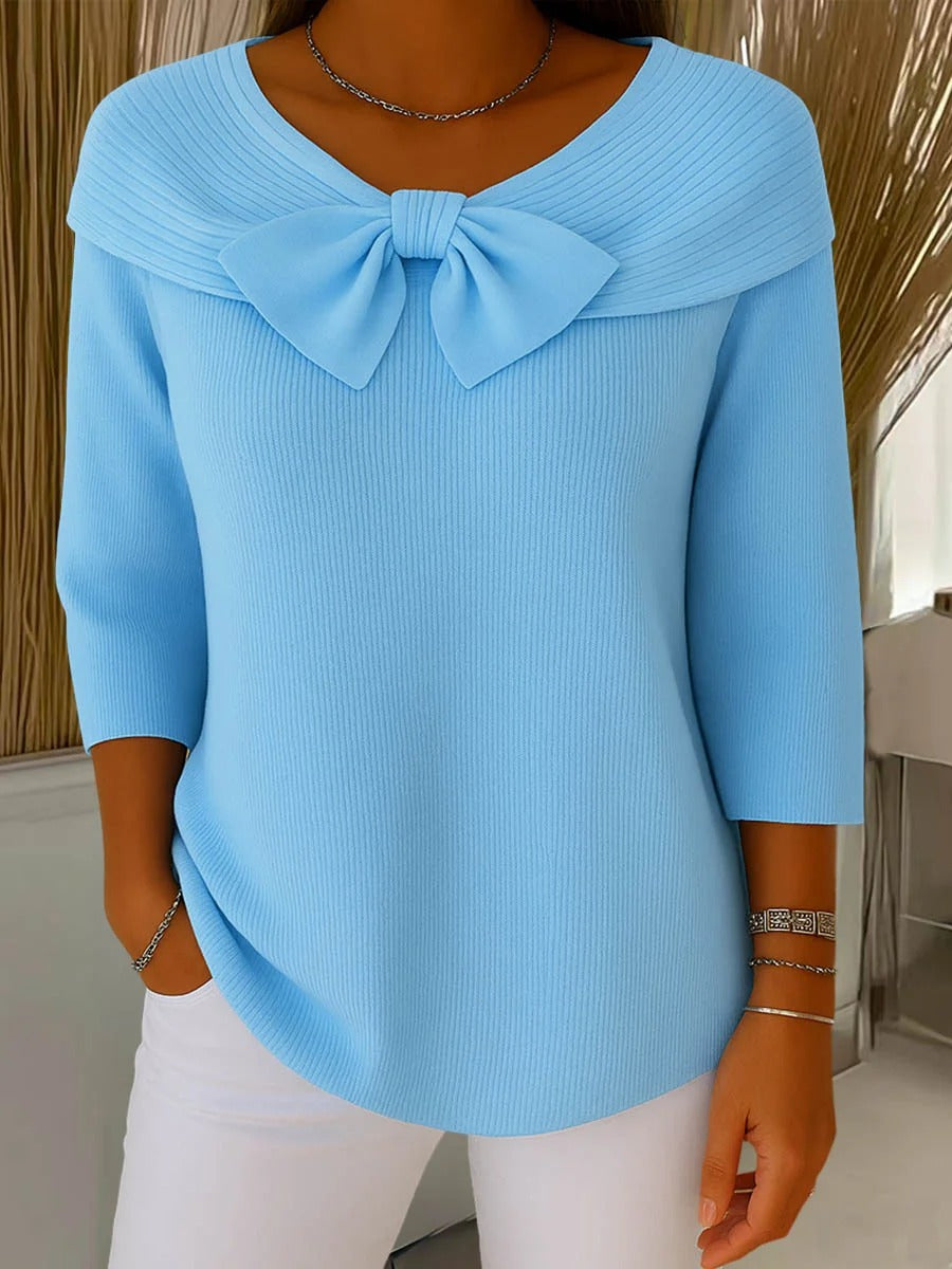 Neeko Women's Sweater | Elegant Fit with Bow Detail 0