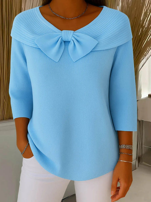 Neeko Women's Sweater | Elegant Fit with Bow Detail 0