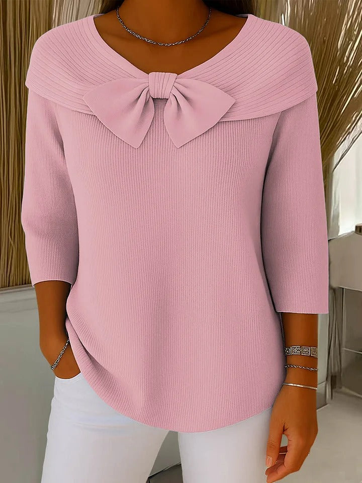 Neeko Women's Sweater | Elegant Fit with Bow Detail 1