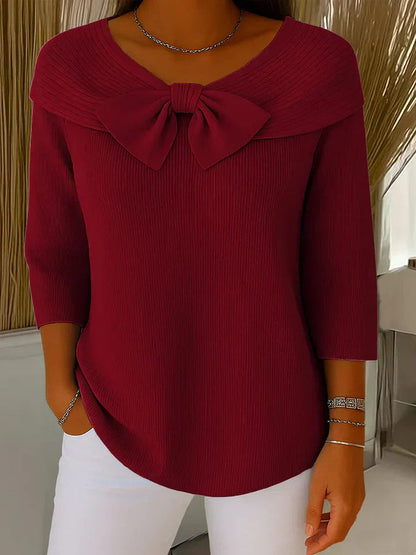 Neeko Women's Sweater | Elegant Fit with Bow Detail 3
