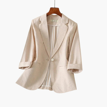 Nora Women’s Blazer with Three-Quarter Sleeves and Single Button Closure 3
