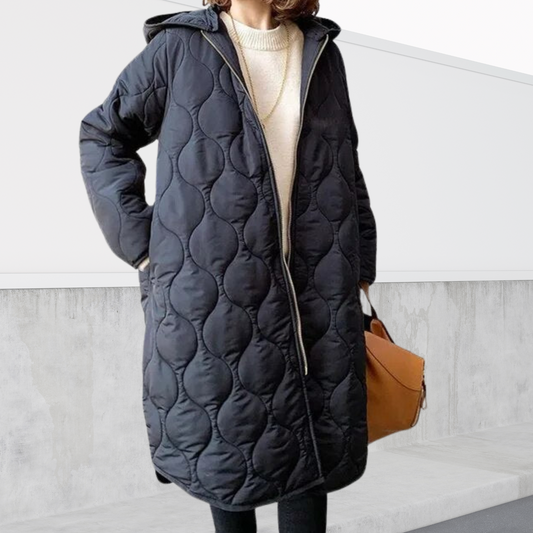Nora Women's Parka Jacket | Weather-Resistant, Oversized Argyle Pattern 0