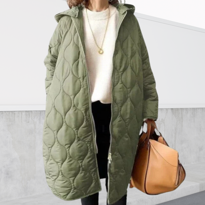Nora Women's Parka Jacket | Weather-Resistant, Oversized Argyle Pattern 3