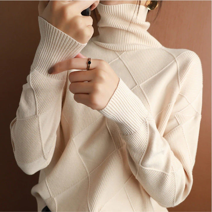 Nora Women's Sweater with Cable Knit Design and Cozy Turtleneck 6