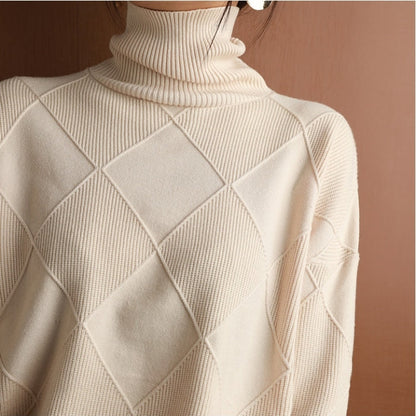 Nora Women's Sweater with Cable Knit Design and Cozy Turtleneck 8