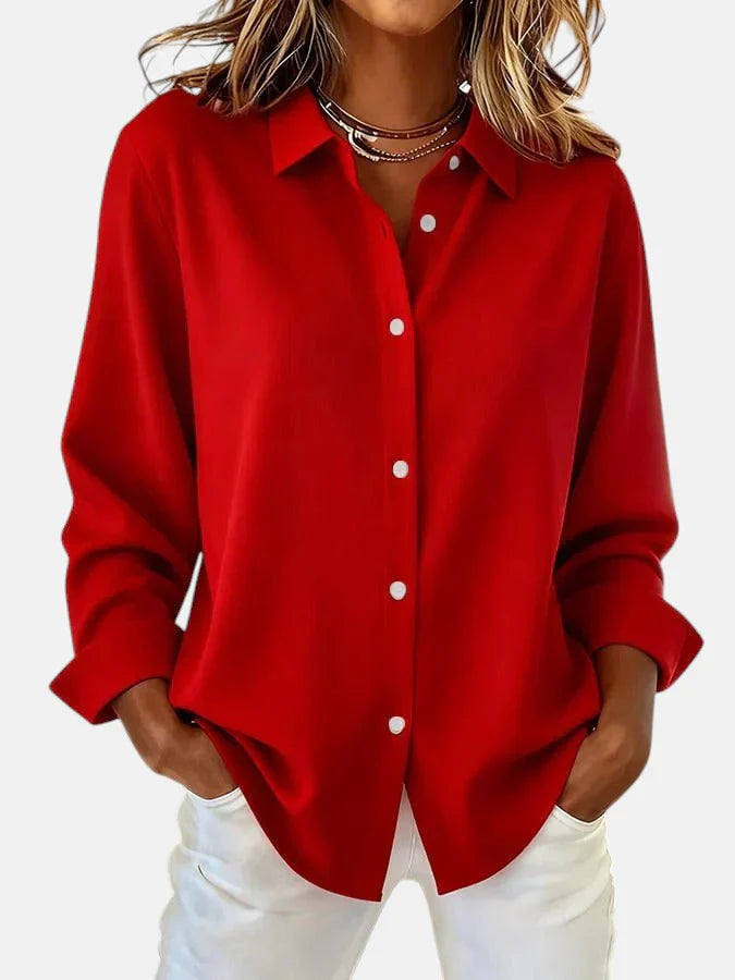 Olivia Women's Blouse with Flowing Silhouette and Polished Details 2